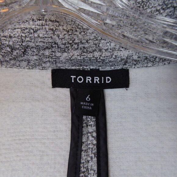 Torrid  Boyfriend Blazer Women's 6X Plus Gray Studio Double Knit Collared - Picture 2 of 10